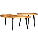 Salontafel Mangohout S Timo Set Van 2, Overige vormen, Nieuw, Industriële meubels, Overige houtsoorten