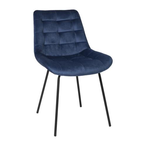 Eetkamerstoel velvet - donkerblauw - 79x50x44 cm, Huis en Inrichting, Stoelen, Verzenden