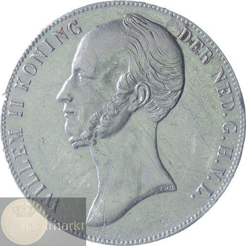 Nederland. Willem II. 2 1/2 Gulden 1845 Lelie met parel op, Postzegels en Munten, Munten | Nederland