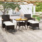 vidaXL 5-delige Tuinset poly rattan en massief acaciahout, 5 zitplaatsen, Nieuw, Tuinset, Verzenden