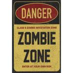 Wandbord - Danger Zombie Zone – Enter At Own Risk, Nieuw, Ophalen of Verzenden