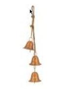 Kerstklok (kerstbel) - set van 3 aan een touw (oud koper, Ophalen of Verzenden, Nieuw