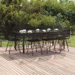 vidaXL 9-delige Tuinset poly rattan zwart, Tuin en Terras, Tuinsets en Loungesets, Nieuw, 8 zitplaatsen, Tuinset, Verzenden