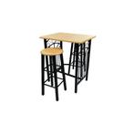 vidaXL Eetset Hout/Staal - Compact! Retourdeal -53%, Huis en Inrichting, Complete eetkamers, Ophalen of Verzenden, Nieuw, Stijlvol en eigentijds