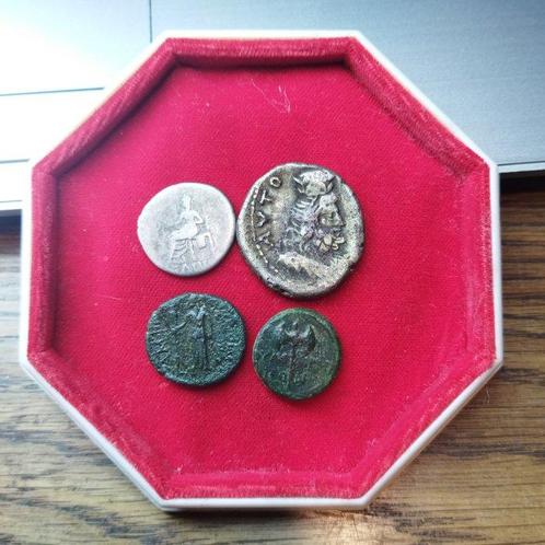 Romeinse Rijk. Nero (54-68 n.Chr.). Interessante lotto di 4, Postzegels en Munten, Munten | Europa | Niet-Euromunten