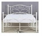 Metalen bedframe met lattenbodem- 120x200-versierd - wit, Doe-het-zelf en Verbouw, Metalen, Ophalen of Verzenden, Nieuw