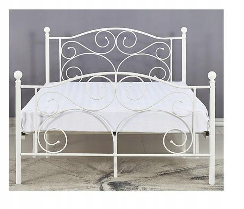 Metalen bedframe met lattenbodem- 120x200-versierd - wit, Doe-het-zelf en Verbouw, Metalen, Nieuw, Ophalen of Verzenden