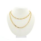 18 Krt. Gouden solide schakel ketting | 79 cm, Sieraden, Tassen en Uiterlijk, Kettingen, Ophalen of Verzenden, Gebruikt, Overige kleuren