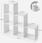 Boekenkast - opbergkast met 6 vakken - 98x98 cm - hout -, Verzenden, Nieuw