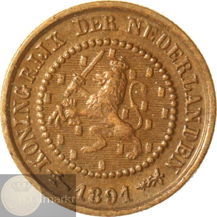 Nederland. Wilhelmina. 1/2 Cent 1891 & 1894 (2, Postzegels en Munten, Munten | Nederland