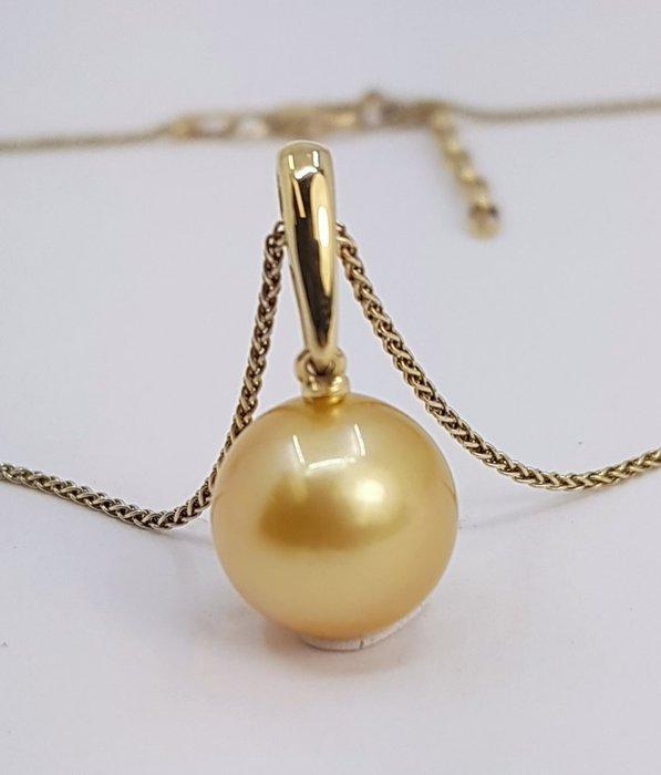 Ketting met hanger - 14 karaat Geel goud - 11x12mm Zuidzee, Sieraden, Tassen en Uiterlijk, Antieke sieraden