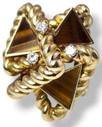 Ring - 18 karaat Geel goud, La Triomphe Dia Tijgeroog 18k, Sieraden, Tassen en Uiterlijk, Ringen, Nieuw