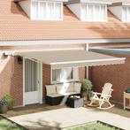 vidaXL Handmatige intrekbare luifel met LED Beige 400x350 cm, Verzenden, Nieuw