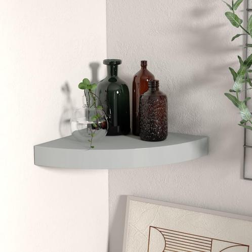 vidaXL Hoekschap zwevend 25x25x3,8 cm MDF grijs, Huis en Inrichting, Woonaccessoires | Wandplanken en Boekenplanken, Nieuw, Verzenden