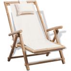 Bamboe Ligstoel met Kussen - Tweedekansje voor Relaxen!, Tuin en Terras, Tuinstoelen, Ophalen of Verzenden, Nieuw, Hout