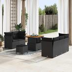 vidaXL Tuin Sofa Set in hoogte verstelbaar 8 pcs Zwart poly, Verzenden, Nieuw