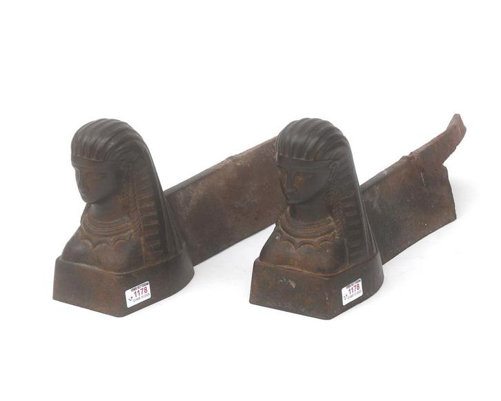 Een stel gietijzeren vuurbokken, Frankrijk, 19e eeuw, Antiek en Kunst, Curiosa en Brocante