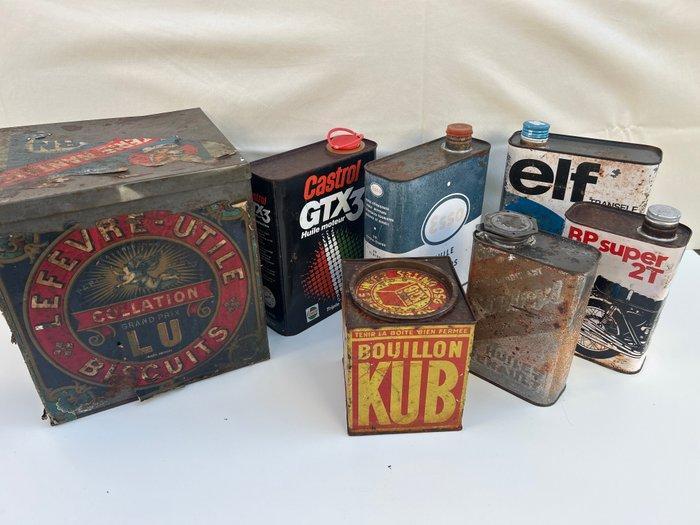 ELF, ESSO, BP, Castrol - Oliekan (7) - Metaal, Antiek en Kunst, Antiek | Speelgoed