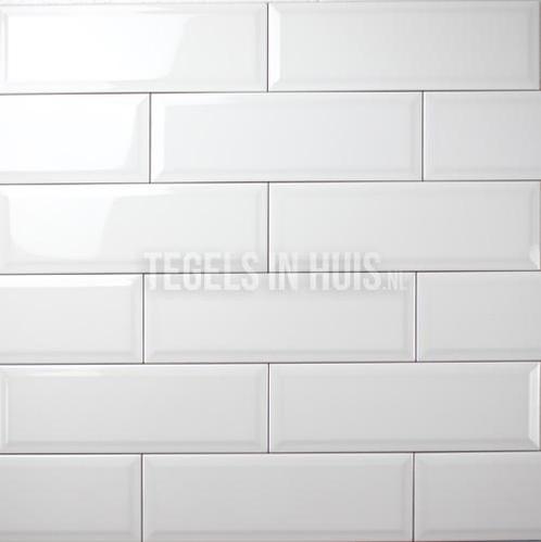 Wandtegel metro 10x30 cm glans wit wandtegel tegeloutlet, Doe-het-zelf en Verbouw, Tegels, Wandtegels, Nieuw, 10 m² of meer, Keramiek