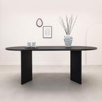 Stalux Ovale Eettafel Nina 200 x 90cm, kleur zwart eiken, Nieuw, Verzenden