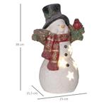 Kerstdecoratie, Sneeuwman Met Vogel, 4 Warmwitte LEDs, Op B, Diversen, Kerst, Verzenden, Nieuw