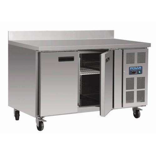 RVS 2-deurs koelwerkbank met spatrand | 96 x 136 x 70 cm, Zakelijke goederen, Horeca | Keukenapparatuur, Verzenden