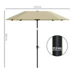 TRUUSK Parasol Ø233 cm - Met Knikfunctie - Windbestendig - S, Verzenden, Nieuw