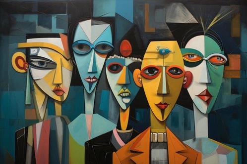 Felix van Horst (1988) - Polygon People (XXL), Antiek en Kunst, Kunst | Schilderijen | Modern