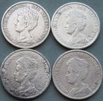 Nederland. Wilhelmina. 1 Gulden 1912-1913-1914-1915(4 stuks)