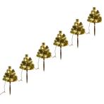 vidaXL Tuinpadkerstbomen 6 st met warmwitte LEDs 45 cm PVC, Diversen, Verzenden, Nieuw