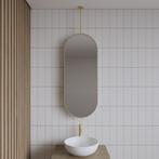 Spiegel Gliss Halo 90x40 Cm Goud Met Plafondbevestiging, Ophalen of Verzenden, Nieuw, Bad