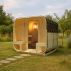 Vierkante Barrelsauna Nolvik - Incl. Toebehoren - 220x185 x1, Verzenden, Nieuw
