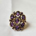 Ring - 14 karaat Geel goud - 4.20ct. tw. Amethist - Amethist, Nieuw