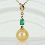 Zonder minimumprijs - Hanger - 14 karaat Geel goud Smaragd -