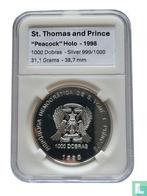 Sao Tomé en Principe 1000 dobras 1998 (PROOFLIKE) Peacoc.., Postzegels en Munten, Verzenden, Overige landen, Losse munt, Goud