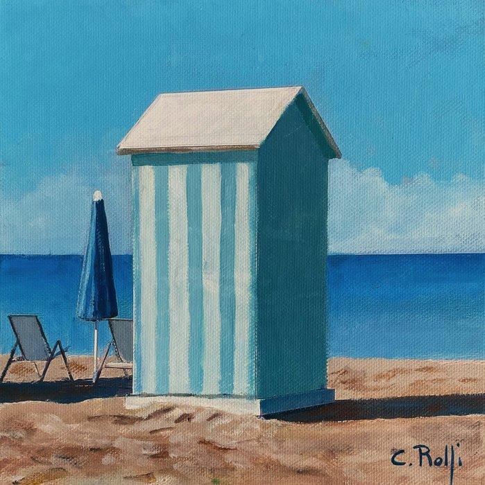 Claudio Rolfi (1960) - Spiaggia dei ricordi, Antiek en Kunst, Kunst | Schilderijen | Modern