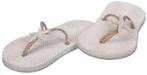 Slippers Hout Flipflops Wit/Zand Maritiem 8,5x17,5 cm Set, Ophalen of Verzenden, Nieuw