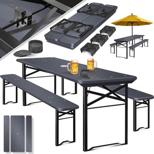 KESSER® Biertafel - Picknicktafel - Opvouwbaar - Antraciet •, Tuin en Terras, Tuinmeubel-accessoires, Nieuw, Verzenden