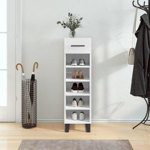 vidaXL Schoenenkast 30x35x105 cm bewerkt hout hoogglans wit, Huis en Inrichting, Kasten | Overige, Nieuw, Verzenden