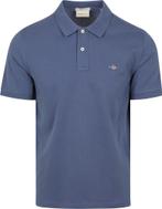 Gant Shield Piqué Poloshirt Dusty Navy maat L Heren, Kleding | Heren, Polo's, Maat 52/54 (L), Nieuw, Gant, Verzenden