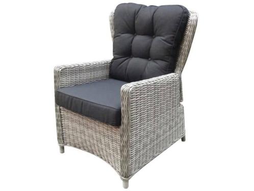 Marina lounge tuinstoel verstelbaar wit grijs, Tuin en Terras, Tuinstoelen, Nieuw, Wicker, Ophalen of Verzenden