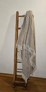 Exclusieve plaid van katoenmix, licht en donker was, met