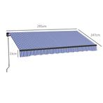 TRUUSK 3 X 2,5 M Balkonmarkies Wandmontage Met Handslinger,, Tuin en Terras, Parasols, Verzenden, Nieuw