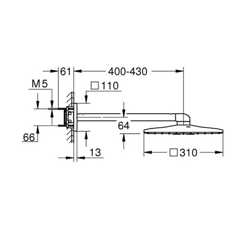 Regendoucheset Grohe Rainshower SmartActive Cube 31 cm met, Doe-het-zelf en Verbouw, Sanitair, Ophalen of Verzenden
