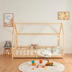 Kinderbed Hesel huisbed met uitvalbeveiliging 90x200 cm hout, Verzenden, Nieuw
