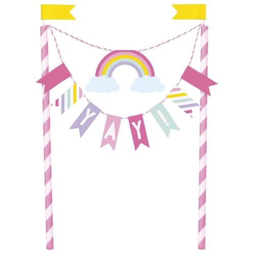 Taarttopper Regenboog Yay!, Hobby en Vrije tijd, Feestartikelen, Nieuw, Verzenden