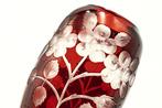 Meyrs Neffe - Haida Art Deco faceted - engraved red crystal