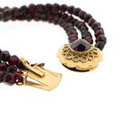Glaskralen armband met gouden slot; Antiek | 16 cm, Ophalen of Verzenden, Gebruikt, Overige kleuren, Goud