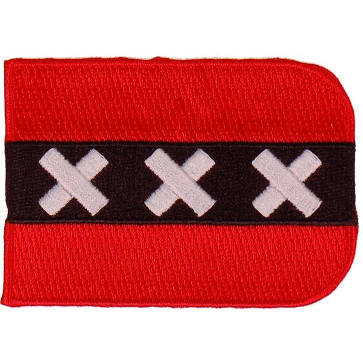 Strijkapplicatie/Patch - Vlag Schildvorm Amsterdam - 8x6cm N, Hobby en Vrije tijd, Kledingapplicaties en Hotfix, Nieuw, Ophalen of Verzenden