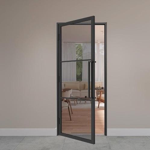 Stalen scharnierdeur met kozijn - 3 vaks - rook glas, Doe-het-zelf en Verbouw, Deuren en Horren